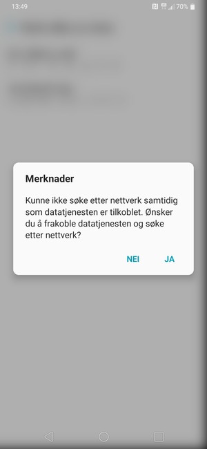 Velg JA