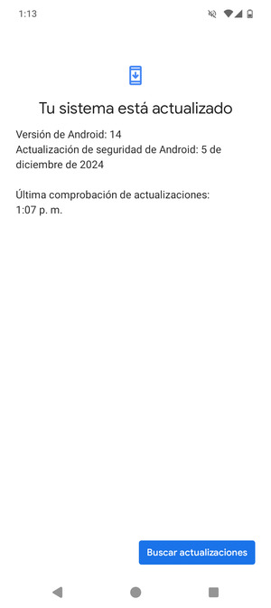 Si su teléfono está actualizado, verá la siguiente pantalla
