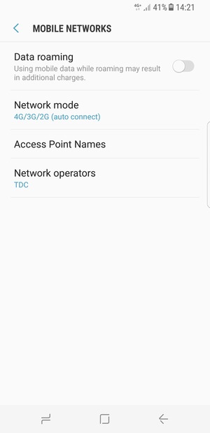 To change network if network problems occur, select Network operators