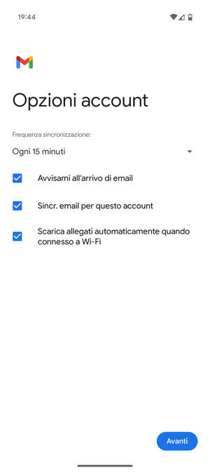 Seleziona Avanti