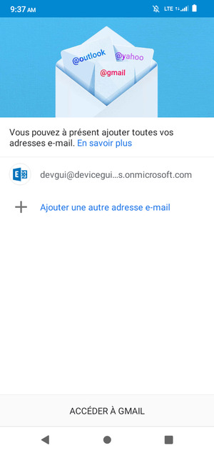 Sélectionnez ACCÉDER À  GMAIL