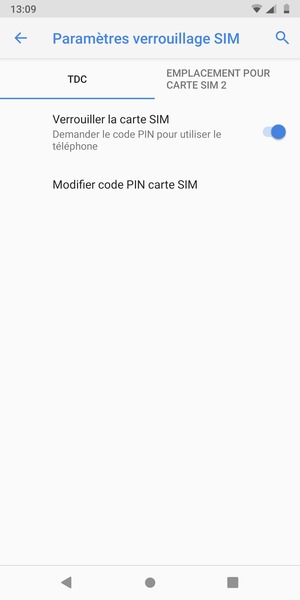 Sélectionnez Public puis Modifier code PIN carte SIM