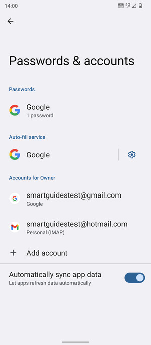 Select your Google account
