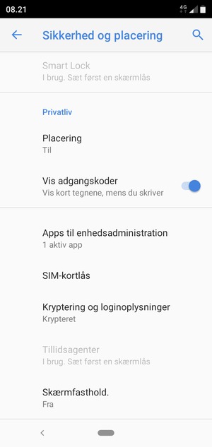 Vælg SIM-kortlås