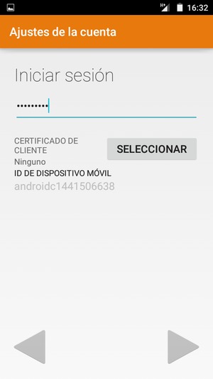 Introduzca su contraseña y seleccione SIGUIENTE