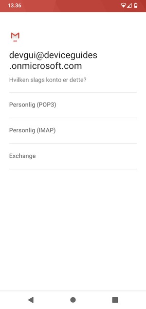 Vælg Exchange