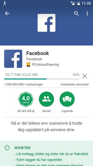Vent til installasjonen er ferdig