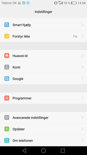 Scroll til og vælg Konti