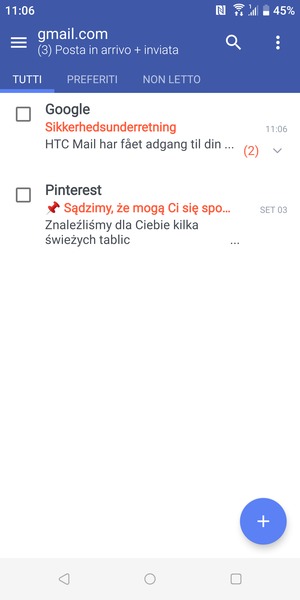 Il tuo Gmail è pronto per l'uso