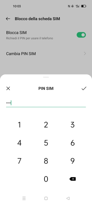 Conferma il nuovo PIN della scheda SIM e seleziona OK