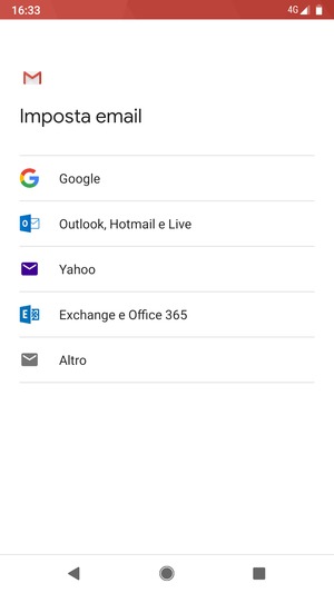 Seleziona Exchange e Office 365
