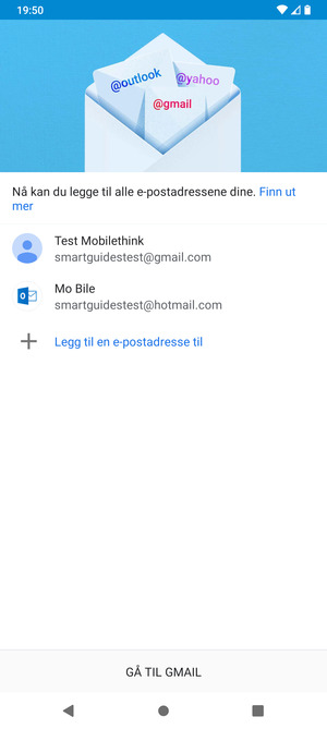 Velg GÅ TIL GMAIL