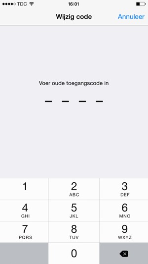 Voer uw oude wachtwoordcode in