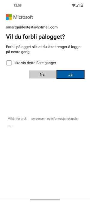 Velg ønsket alternativ
