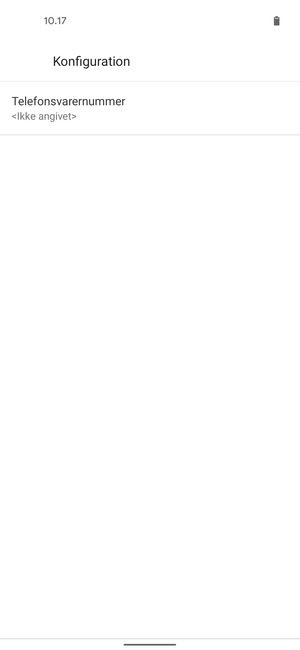 Vælg Telefonsvarernummer