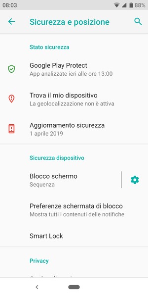 Il tuo telefono è ora protetto dal blocco schermo