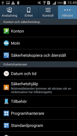 Välj Konton