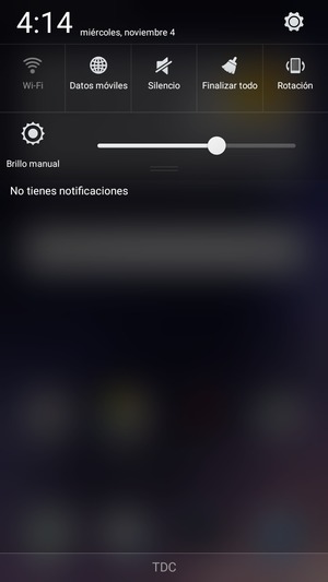 Deslice hacia abajo el menú superior de nuevo