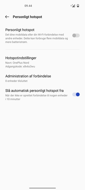 Vælg Hotspotindstillinger