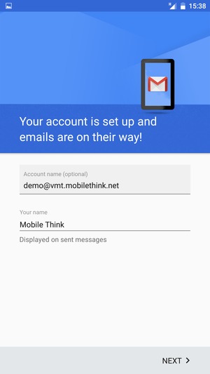Give your account a name and enter your name. Select NEXT