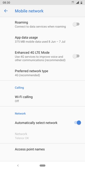 Turn off Automatically select network