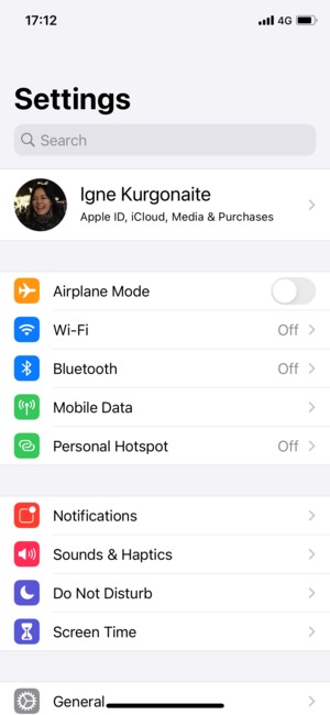 Select Apple ID, iCloud, Media & Purchases