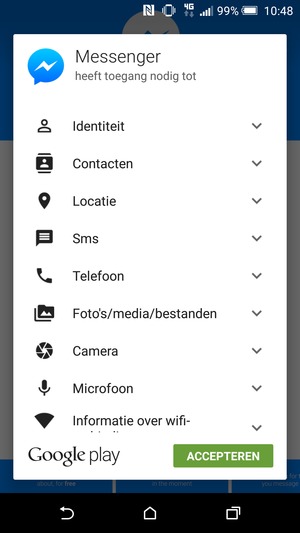 Selecteer ACCEPTEREN