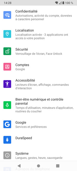 Faites défiler et sélectionnez Système