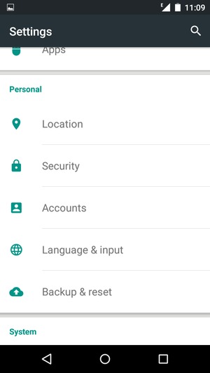 Scroll to and select  Accounts