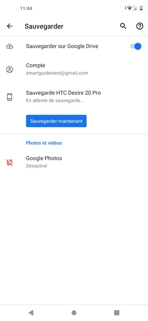 Sélectionnez Compte