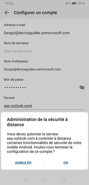 Sélectionnez OK
