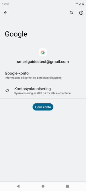 Velg Kontosynkronisering