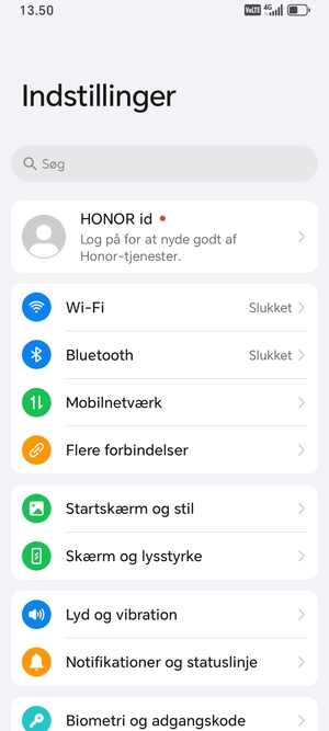 Vælg Mobilnetværk