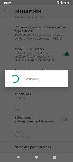 Veuillez attendre la fin de la recherche
