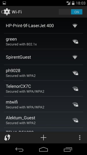Select the wireless network you want to connect to
