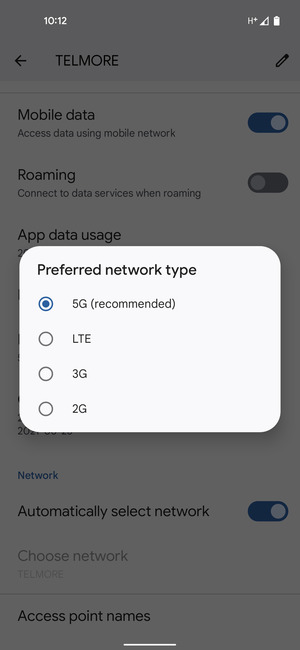 Select your preferred option
