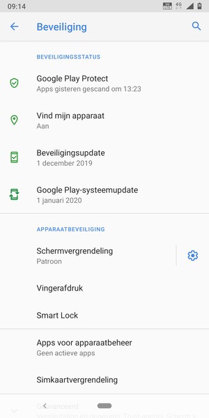Uw telefoon is nu beveiligd met een schermvergrendeling