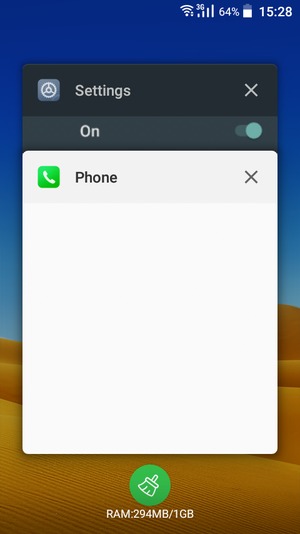 Select the Delete icon to close all running apps