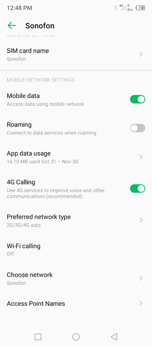To change network if network problems occur, select Choose network