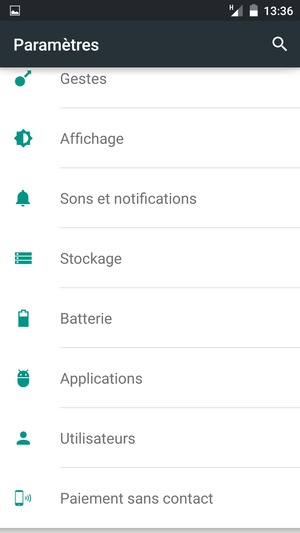 Faites défiler et sélectionnez Batterie