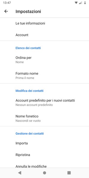 Scorri e seleziona Importa