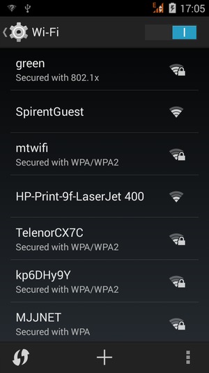 Select the wireless network you want to connect to