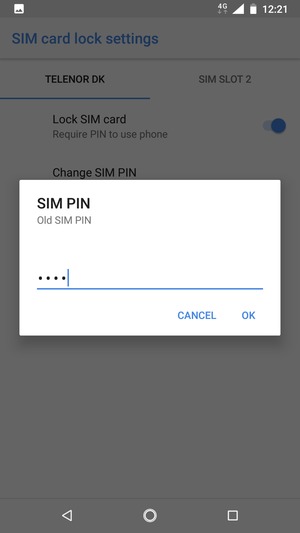 Enter your Old SIM PIN and select OK