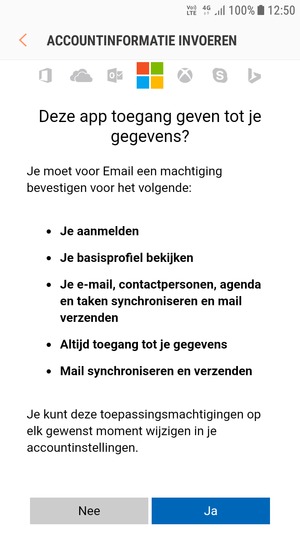 Selecteer Ja