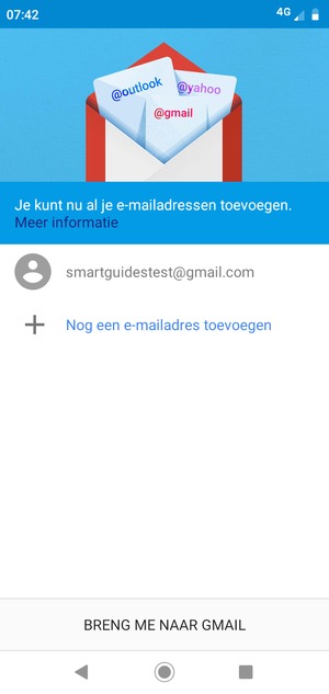 Selecteer BRENG ME NAAR GMAIL