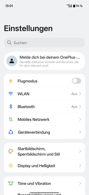 Wählen Sie Mobiles Netzwerk