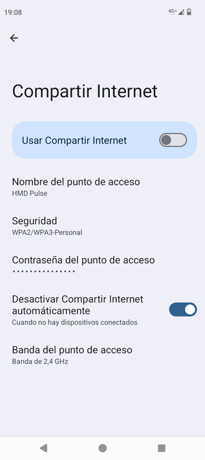 Seleccione Contraseña del punto de acceso