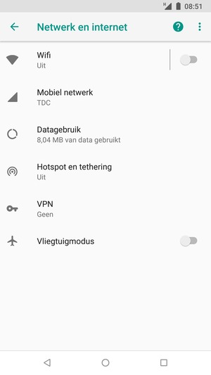 Selecteer Wifi