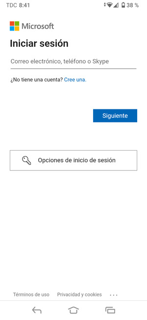 Introduzca su Dirección de correo electrónico y seleccione Siguiente