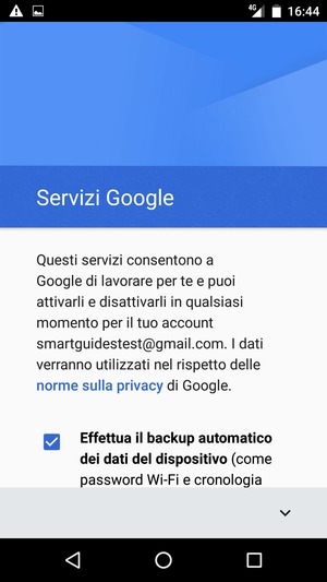 Seleziona il tasto V